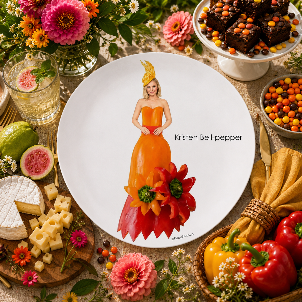 Kristen Bell-pepper – Food Pun Party™ Plate