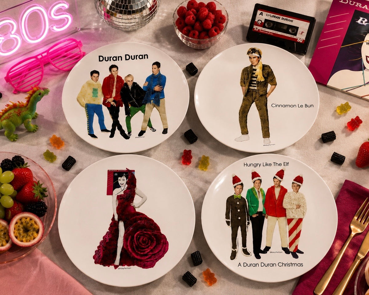 Duran Duran - Celebrity Food Art Plate Collection - Set of 4 - Free U.S. Shipping!