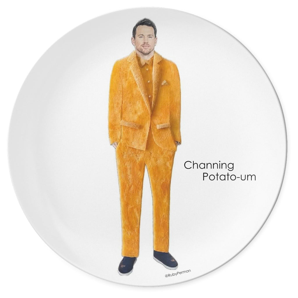 Channing Potato-um – Celebrity Food Pun Plate