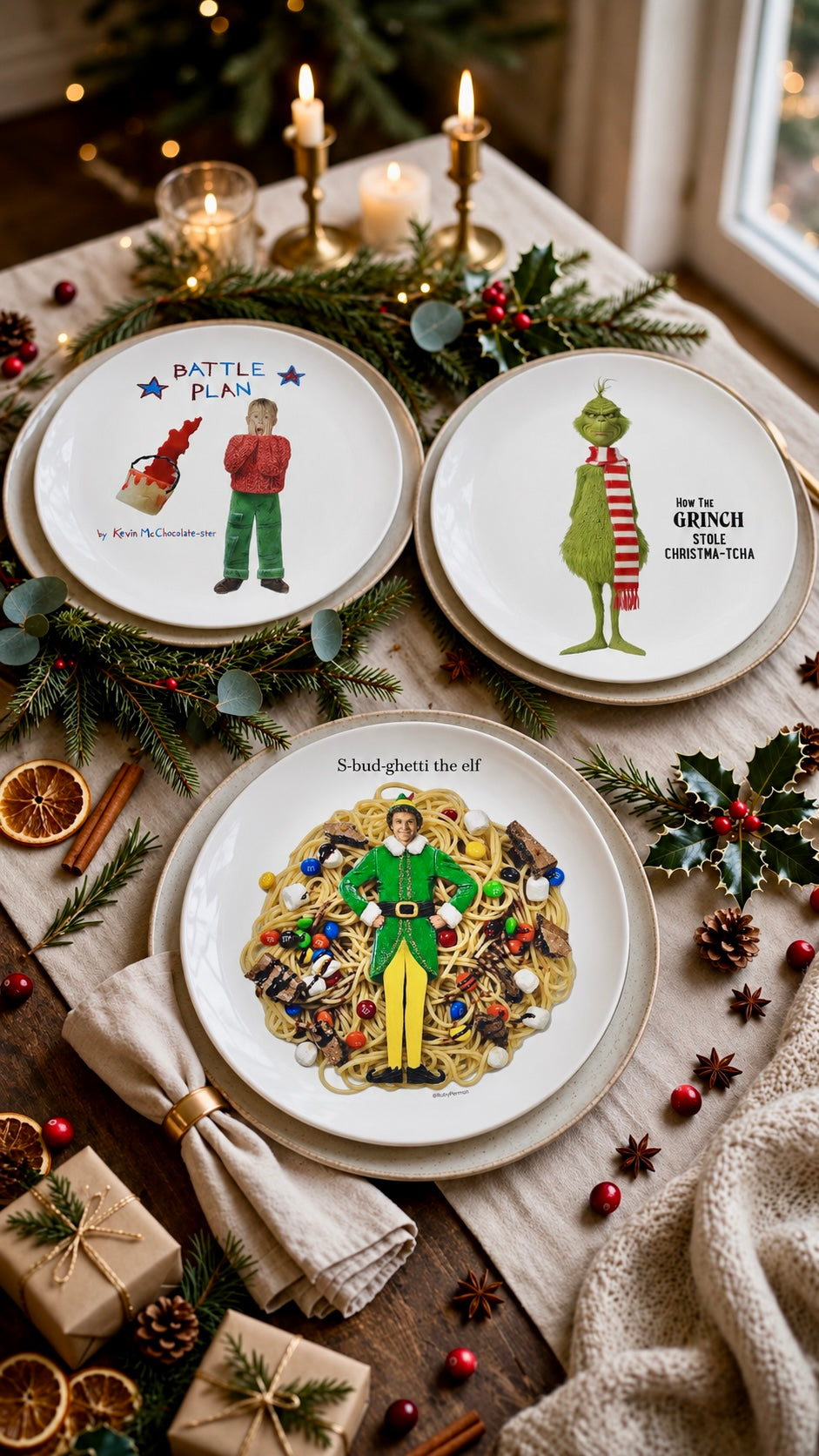 How the Grinch Stole Christma-tcha – Christmas Food Pun Plate