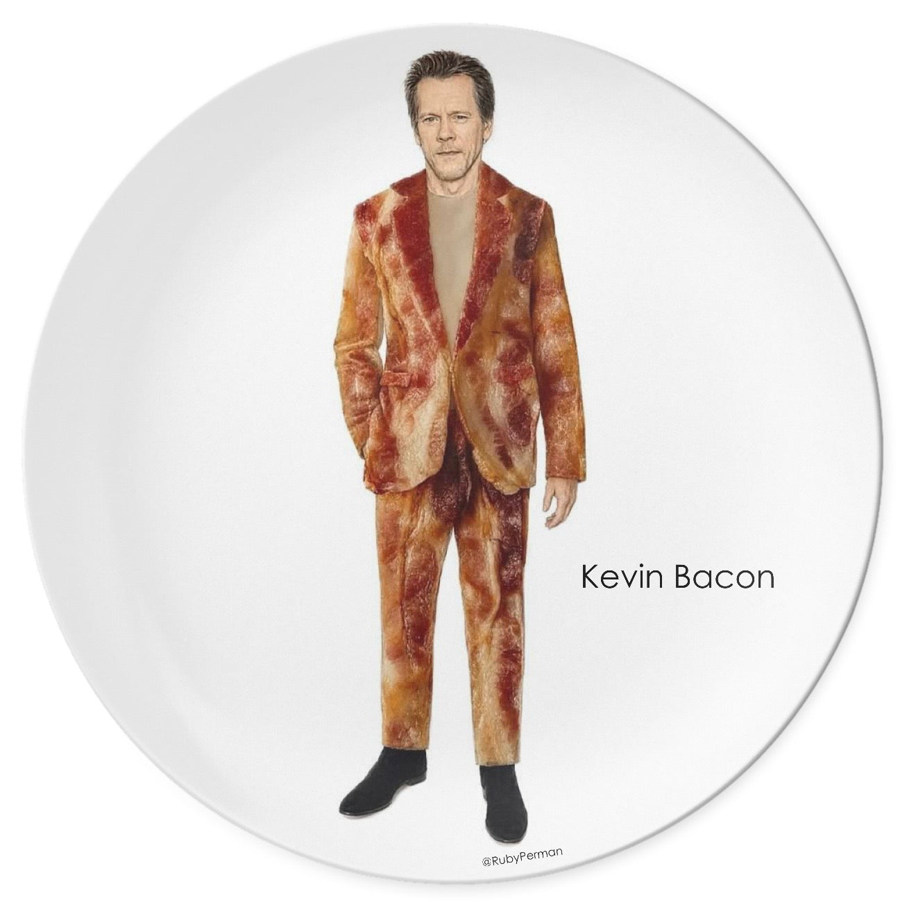 Kevin Bacon – Celebrity Food Pun Plate