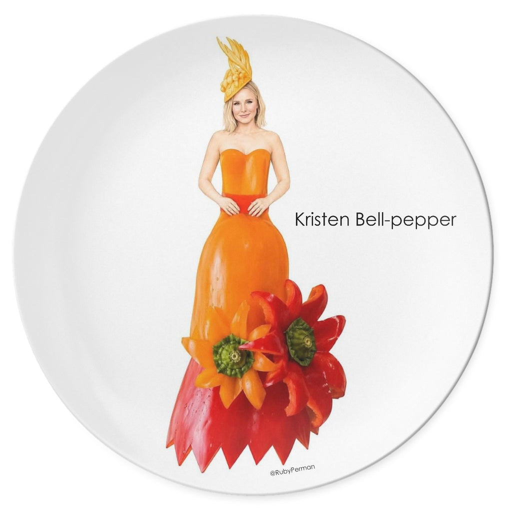 Kristen Bell-pepper – Food Pun Party™ Plate