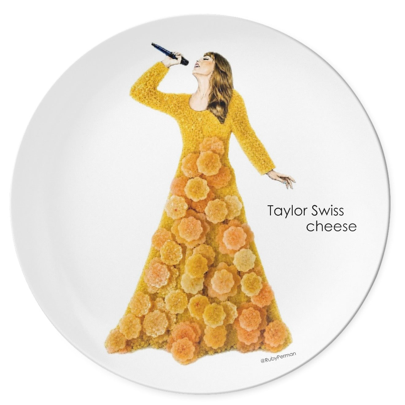 Taylor Swiss Cheese – Food Pun Party™ Plate