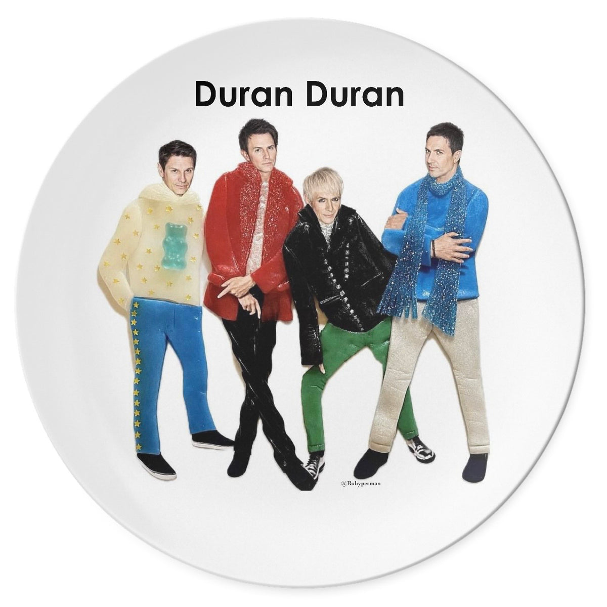 Duran Duran - Celebrity Food Art Plate Collection - Set of 4 - Free U.S. Shipping!