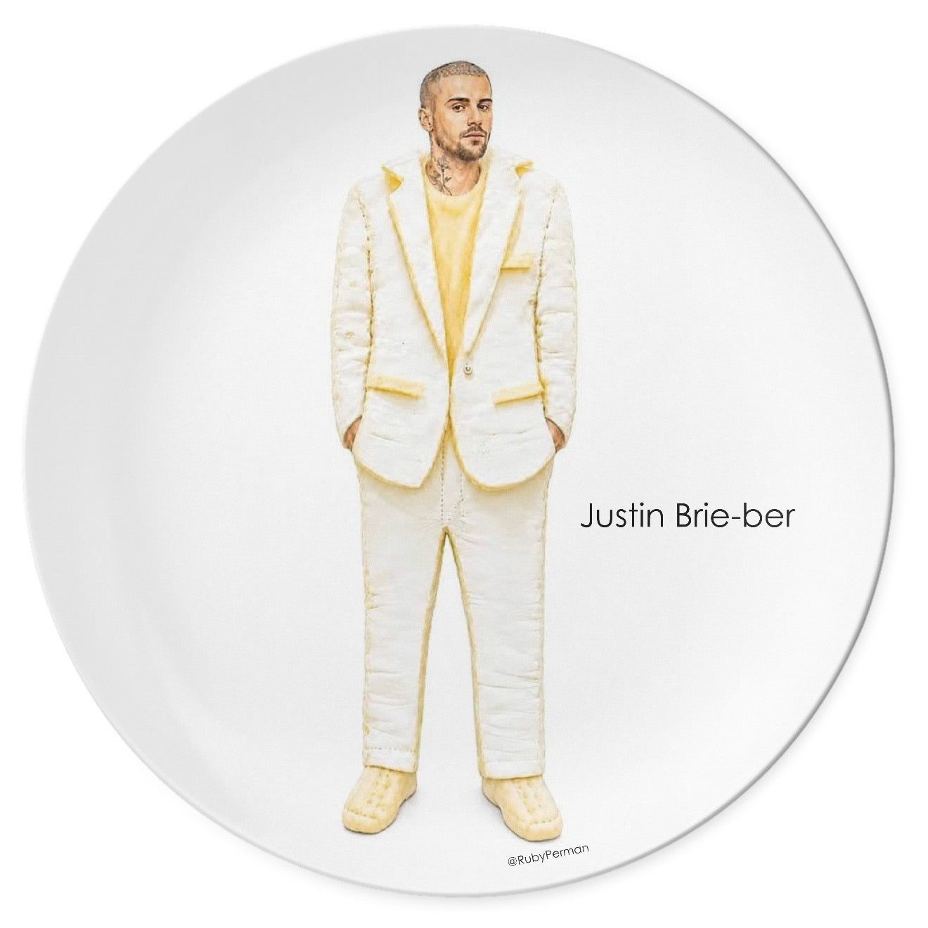 Justin Brie-ber – Celebrity Food Pun Plate